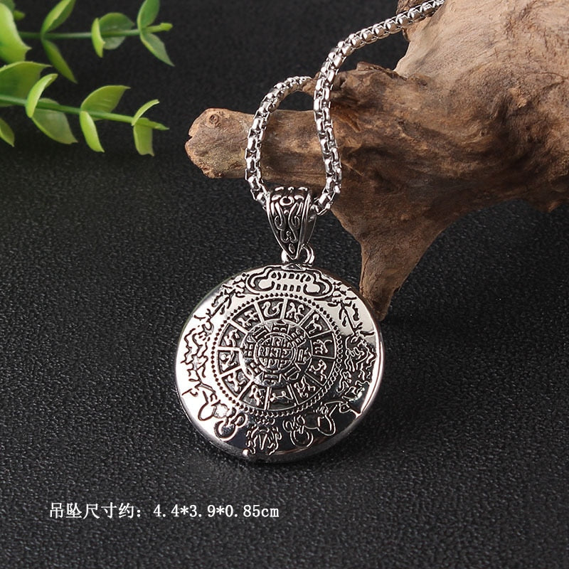 titanium steel Chains vintage Tibetan Silver pendant jewelry Ethnic Elephant god lotus abacus fate Nepal vintage necklace