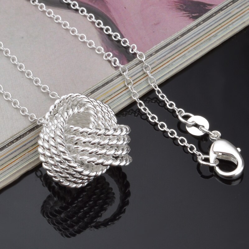 trending products 925 Stamped Silver charms Weave Ball Pendant Necklace For women party wedding Gifts noble Jewelry