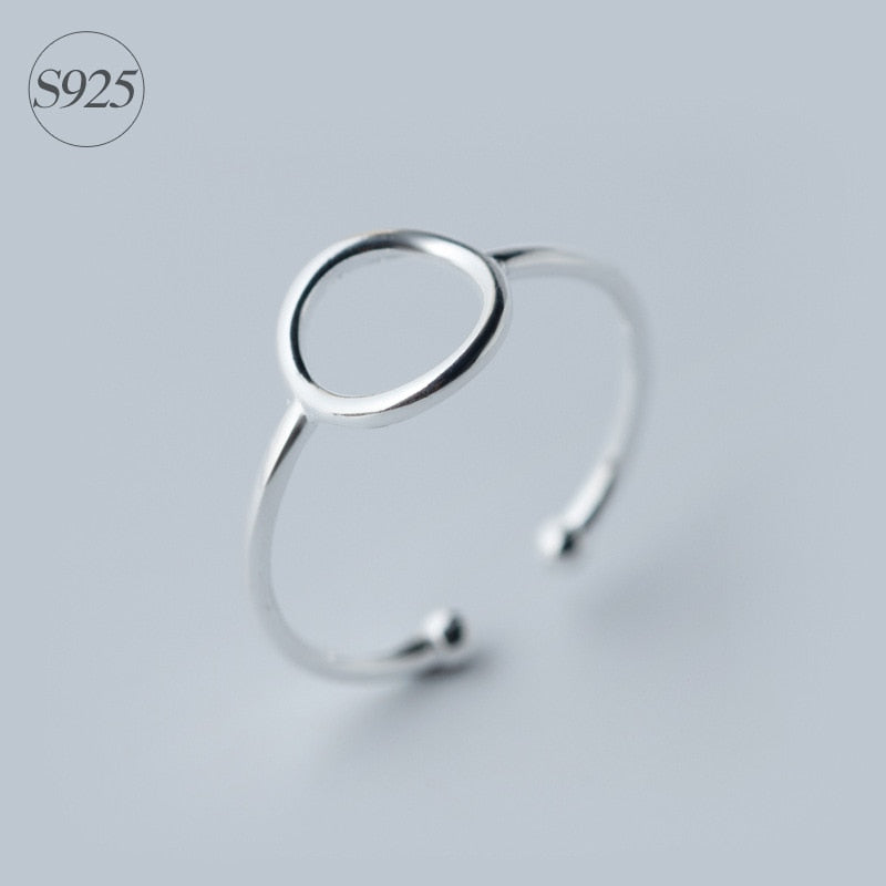 very small size Retro Genuine 925 Sterling Silver Open Round Geometric Toe Ring Pinky Adjustable jewelry for Women GTLJ845