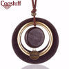 vintage woman choker necklace Wholesale Fashion Jewelry Wooden pendant Handmade Long necklace for women collares mujer kolye