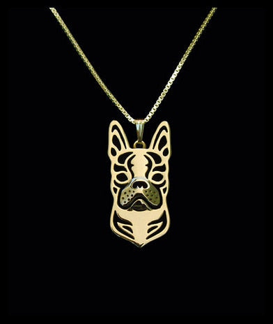 Boho Chic Alloy Boston Terrier necklace cartoon dog pendant golden two colors plated 12pcs/lot