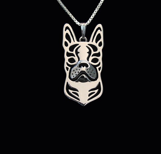Boho Chic Alloy Boston Terrier necklace cartoon dog pendant golden two colors plated 12pcs/lot