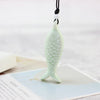 Ceramic Animal Necklace Hand-painted Fish Blue and White Jewelry for Women Sweater Chain Necklace