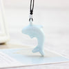 Ceramic Animal Necklace Hand-painted Fish Blue and White Jewelry for Women Sweater Chain Necklace