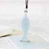 Ceramic Animal Necklace Hand-painted Fish Blue and White Jewelry for Women Sweater Chain Necklace