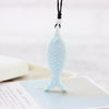 Ceramic Animal Necklace Hand-painted Fish Blue and White Jewelry for Women Sweater Chain Necklace