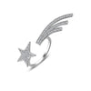 adjustable 925 Sterling Silver color  Crystal Star Rings for women jewelry wedding party gifts