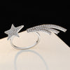 adjustable 925 Sterling Silver color  Crystal Star Rings for women jewelry wedding party gifts