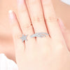 adjustable 925 Sterling Silver color  Crystal Star Rings for women jewelry wedding party gifts