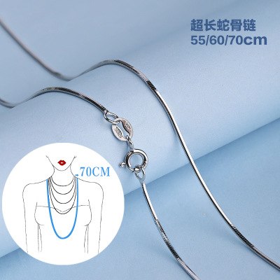 Pure 925 Sterling Silver Classic Basic Chain, silver gold 1mm Snake Chain Necklace 50cm,55cm,60cm, Fishon 925 Jewelry