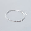 Real. 925-Sterling-Silver TRIPLE Rows multi-layers Snake Bone chain bracelet adjustable Sterling Silver jewelry LS292