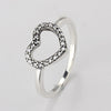 Sale Fashion jewelry jewelry Pave Setting charm heart Compatible With pan 925 silver Retro woman Ring Ring