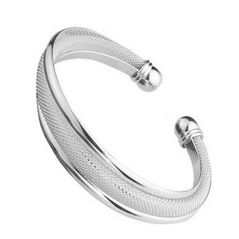 Silver Plated fine Bangle Bracelet fine jewelry for Women Friends Charm Bracelets & Bangles