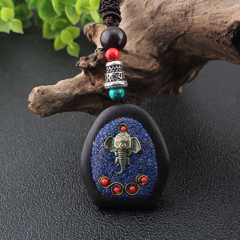 Totem exotic Designs ethnic Nepal copper sandalwood pendants jewelry Buddha vintage necklace Bodhi Seed  women