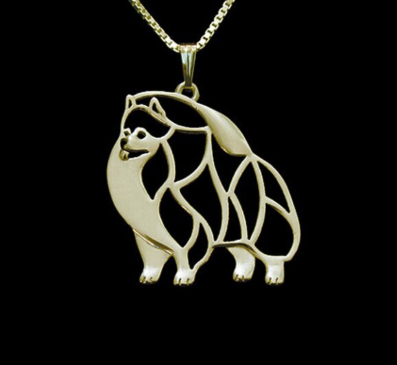 cartoon Boho Chic Alloy pomeranian necklace dog pendant jewelry golden colors plated 12pcs/lot