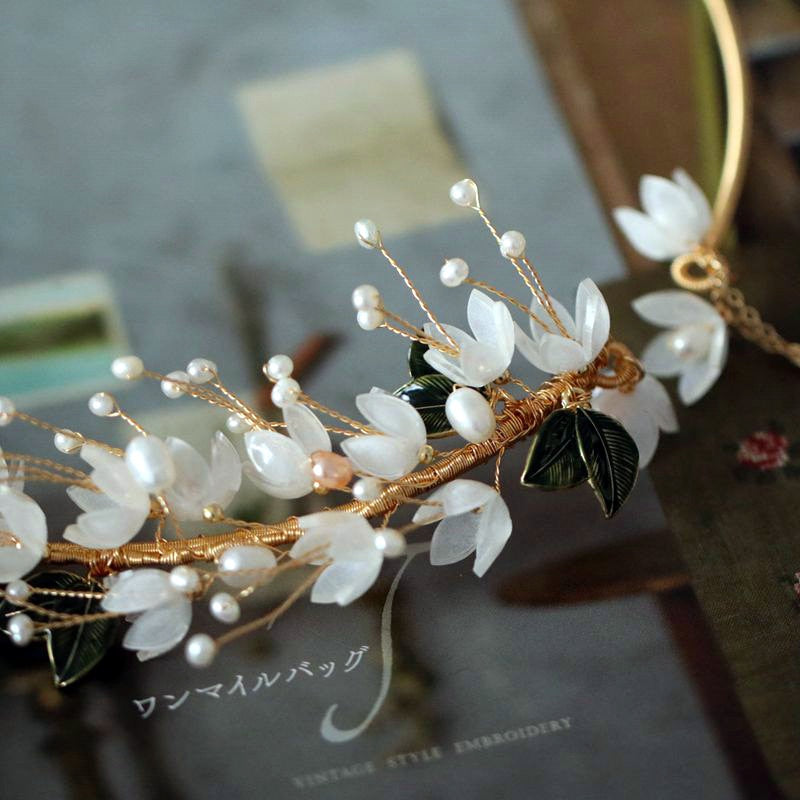 elegant handmade jewelry original forest style summer natural pearl flower chokers necklace band for women