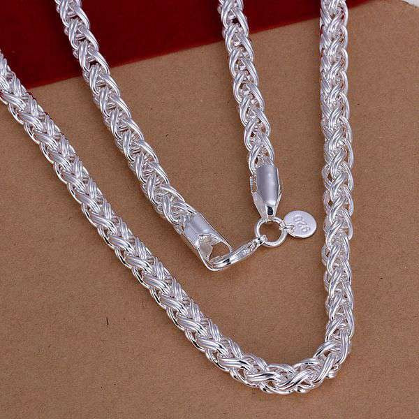fine 925-sterling-silver necklace fashion jewelry chain necklaces & pendants women men collar SN083