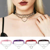 women Punk Gothic Cosplay Maid Collar Leather Metal Chain Harajuku Adjustable Choker Necklace Jewelry