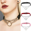 women Punk Gothic Cosplay Maid Collar Leather Metal Chain Harajuku Adjustable Choker Necklace Jewelry