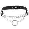 women Punk Gothic Cosplay Maid Collar Leather Metal Chain Harajuku Adjustable Choker Necklace Jewelry