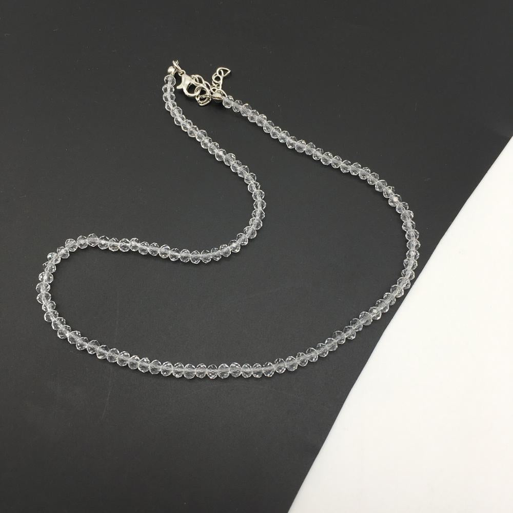 women necklace 2021 3x4 crystal beads strand shinny choker necklace women lots colors necklace jewelry