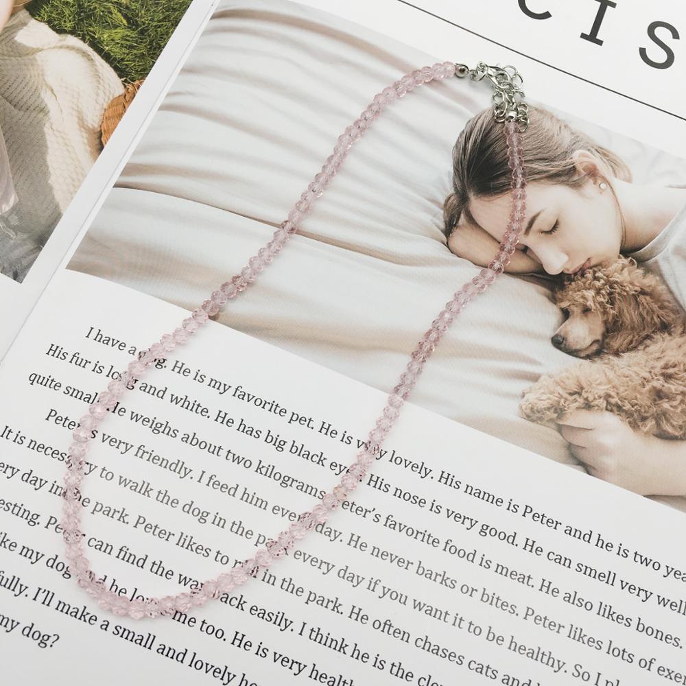 women necklace 2021 3x4 crystal beads strand shinny choker necklace women lots colors necklace jewelry