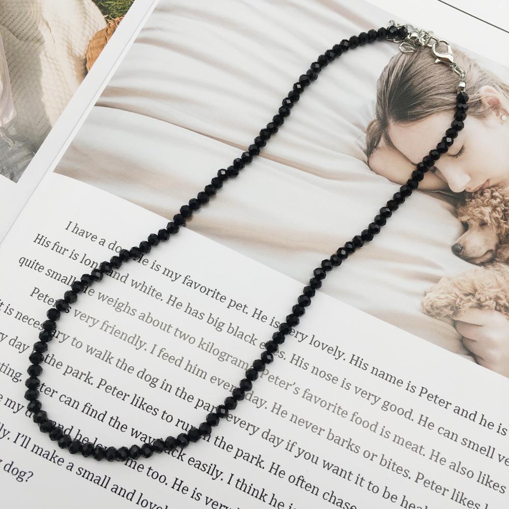 women necklace 2021 3x4 crystal beads strand shinny choker necklace women lots colors necklace jewelry