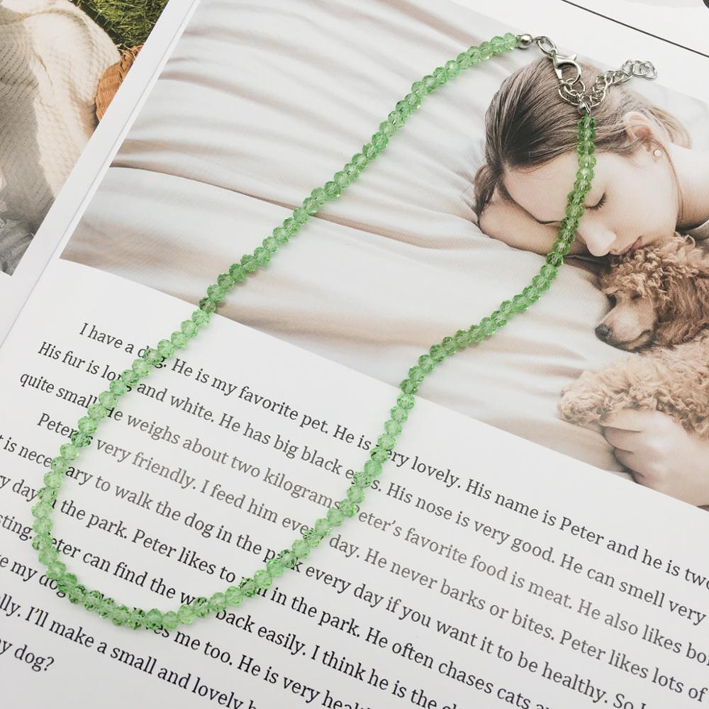 women necklace 2021 3x4 crystal beads strand shinny choker necklace women lots colors necklace jewelry