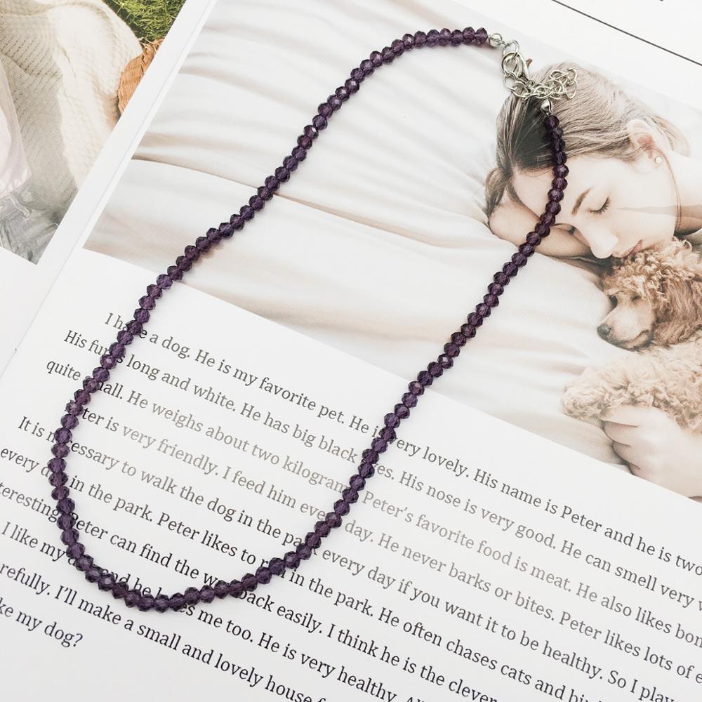 women necklace 2021 3x4 crystal beads strand shinny choker necklace women lots colors necklace jewelry