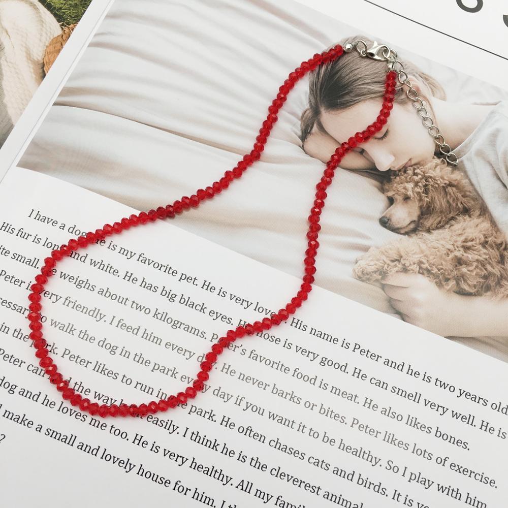 women necklace 2021 3x4 crystal beads strand shinny choker necklace women lots colors necklace jewelry
