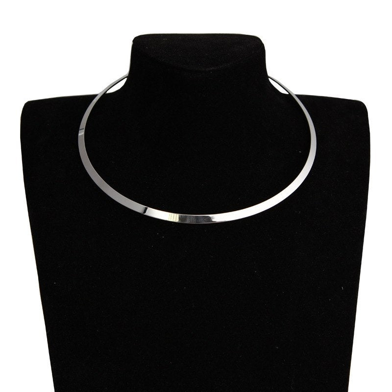 x272 Punk Style Gold Silver Color Metal Choker Necklace For Women Clavicle Chain Statement Necklace High Quality Dropshipping