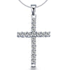 x307 Collier New Silver Plated Cross Pendant Necklaces for Women Fashion Long Necklaces Sweater Accessories Crystal Jewelry Hot