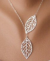 x348 New fashion golden hollow leaves leaves female charm jewelry, gold necklace pendant necklace clavicle chain