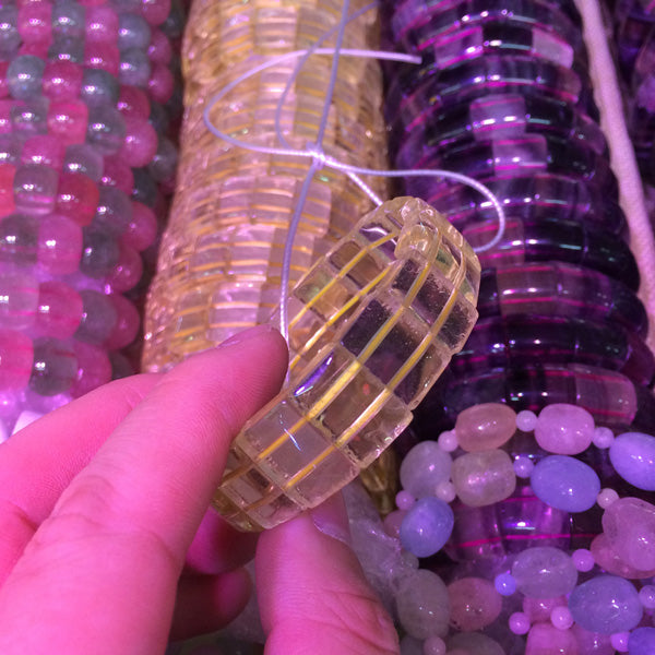 yellow citrine stone beads bracelet natural gemstone bracelet for woman lucky stone for Taurus Gemini