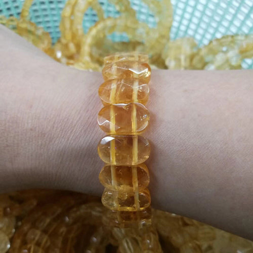 yellow citrine stone beads natural gemstone bangle for woman for gift birth stone for GEMINI !