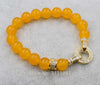 yellow jade round 10mm bracelet 7.5inch   beads nature handcraft