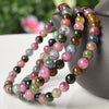yu xin yuan Exquisite natural five color bracelet, women's style, three rings of tourmaline bracelet