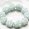 yu xin yuan Fine Jewelry Fashion Natural Emerald Handmake Carved Buddhist Head Bangle Lucky and Blessing Jade Bracelet
