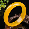 yu xin yuan Fine jewelry Natural Yellow Round agate Women Jade Bangle Fashion Woman's Jewelry 56-64mm