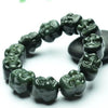 yu xin yuan Hetian jade Buddha head string Double-sided buddhist head and tian qing yu jade bracelet