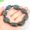 yu xin yuan Natural HETIAN Qing jade Bracelets carved Beads Bracelets Bangles Gift Men's Jades Jewelry