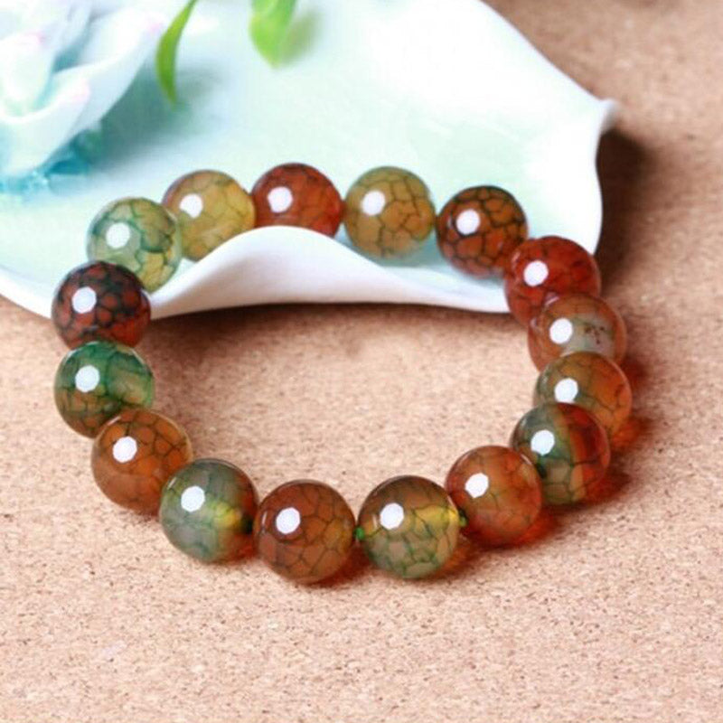yu xin yuan fashion natural charm round beads agate bracelet for women and men