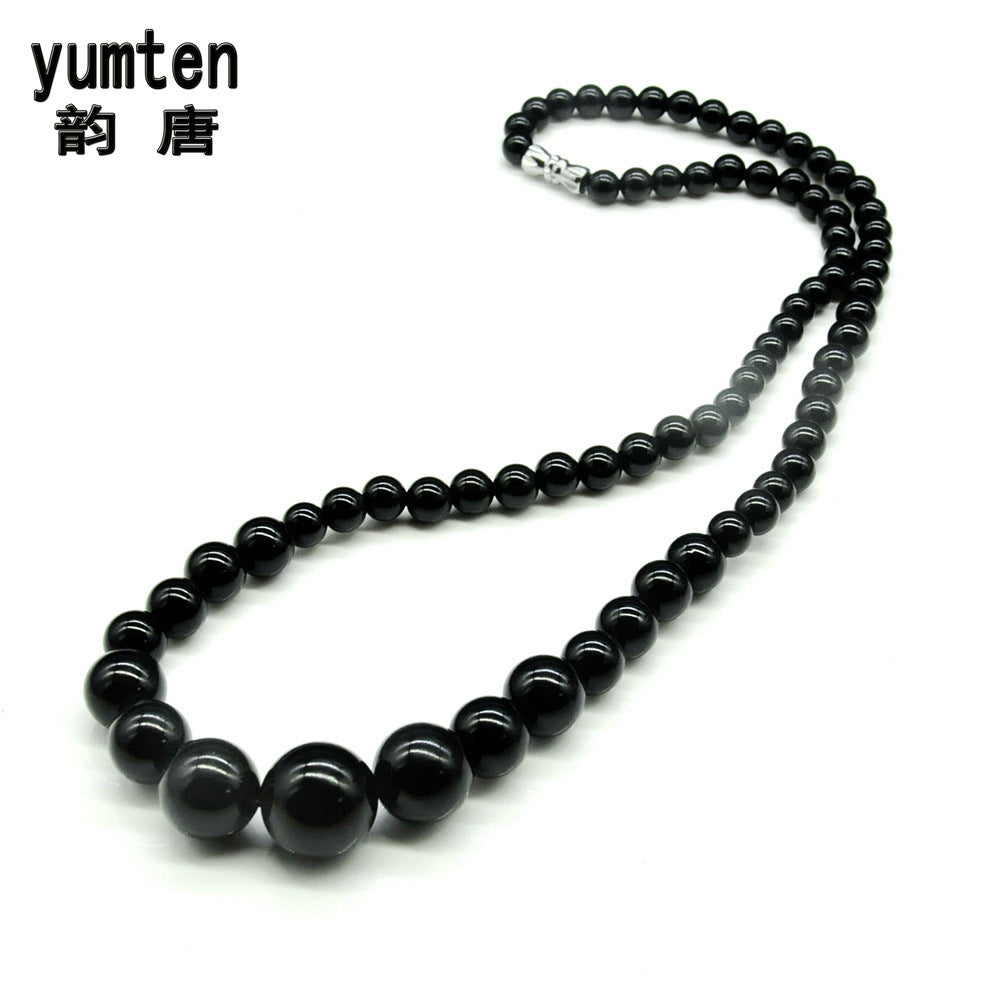 2020 Natural crystal black agate tower chain collar collier ras du cou necklace women jewelery costume jade fine Unisex