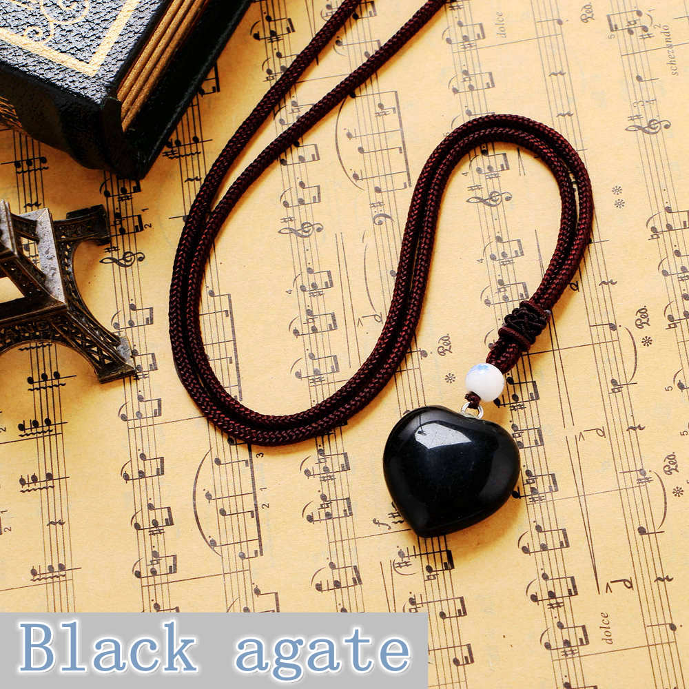 Natural Crystal Necklace Various Fashion Mixed Color Stone Charms Pendant Heart Jewelry Making Colar Good Quality Kolye