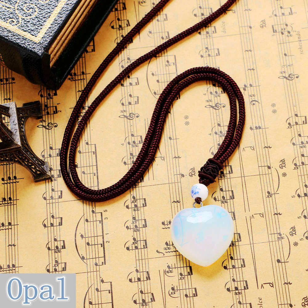Natural Crystal Necklace Various Fashion Mixed Color Stone Charms Pendant Heart Jewelry Making Colar Good Quality Kolye