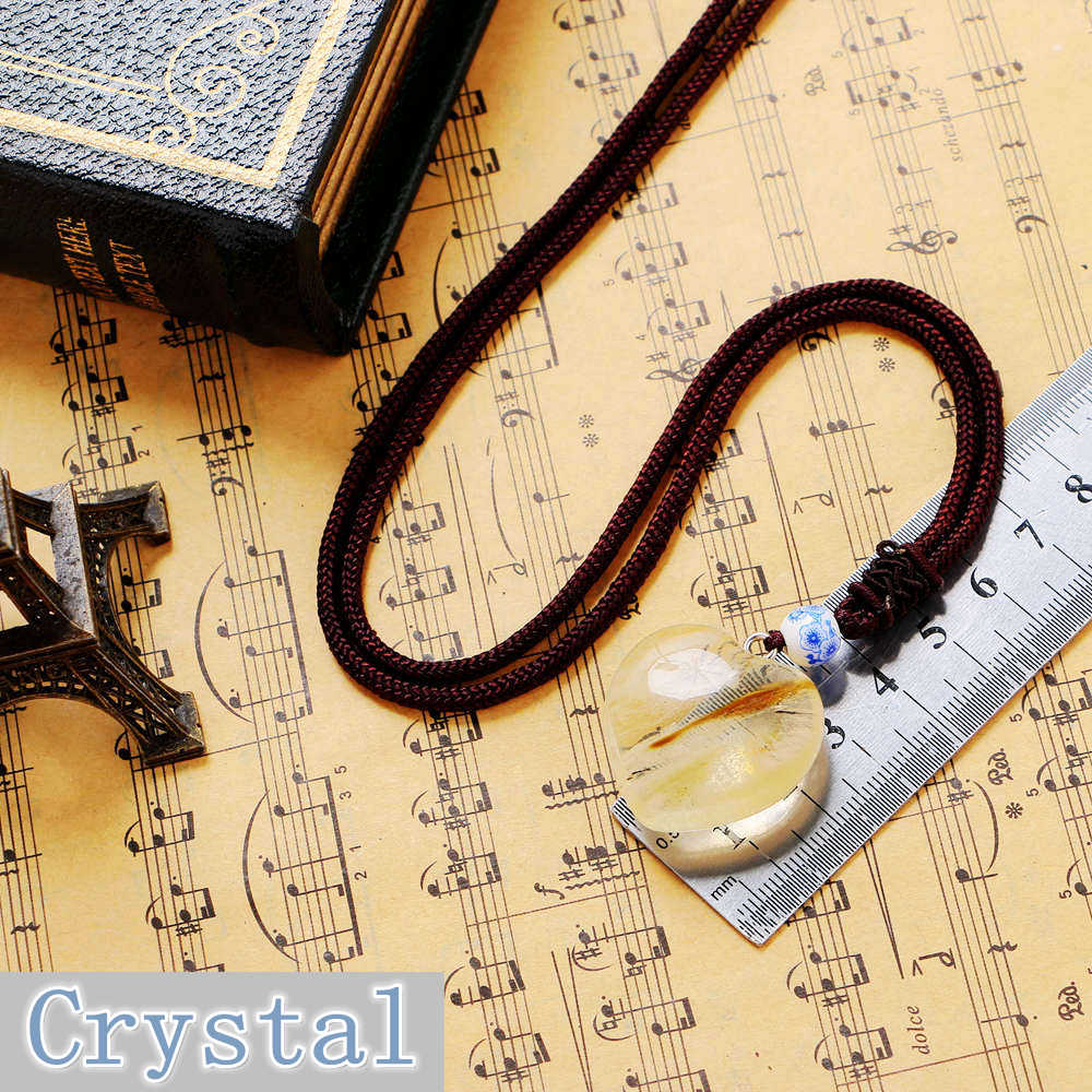 Natural Crystal Necklace Various Fashion Mixed Color Stone Charms Pendant Heart Jewelry Making Colar Good Quality Kolye
