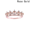 1 pc Exquisite Crown Shaped Ring Rose Gold Color Rings for Women Fashion Romantic Jewelry