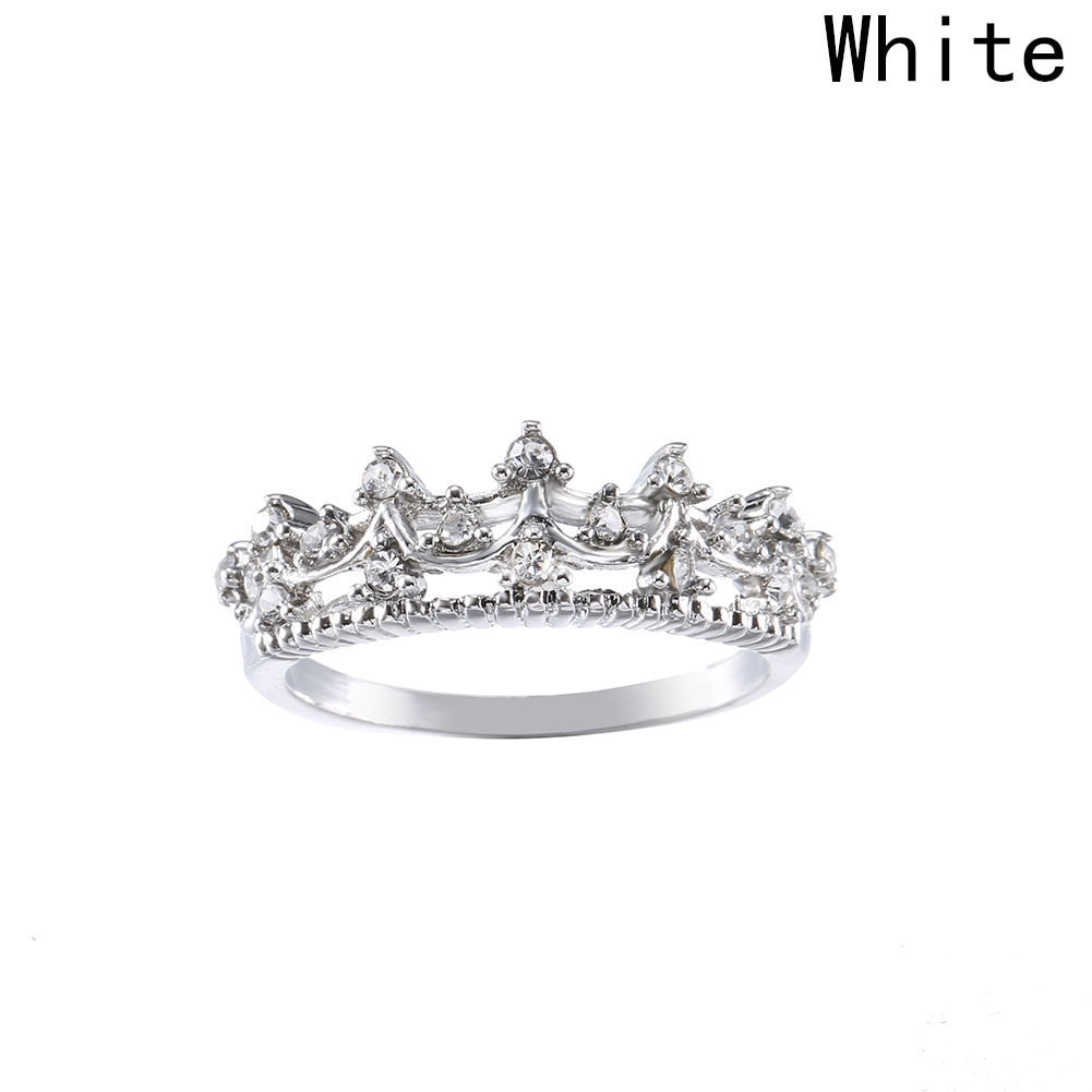 1 pc Exquisite Crown Shaped Ring Rose Gold Color Rings for Women Fashion Romantic Jewelry